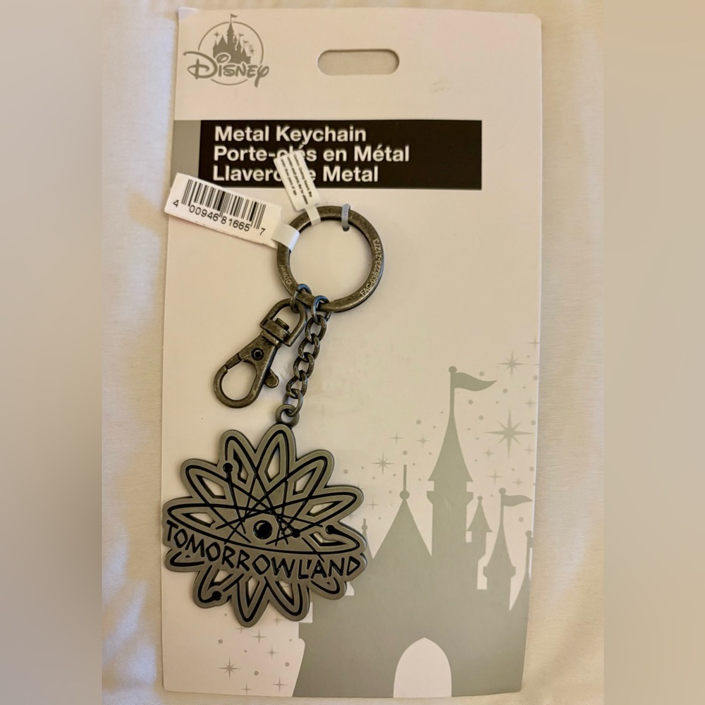 Disney Parks Metal Tomorrowland Keychain Bag Charm Clip NWT Walt Disney World